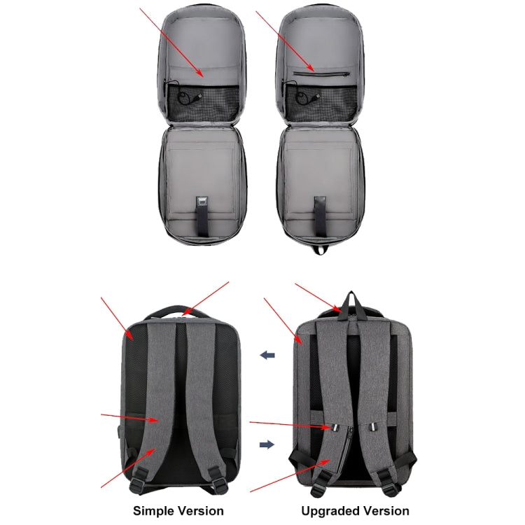 Large-Capacity Waterproof Business Commuter Laptop Backpack with USB Port, 15 inch