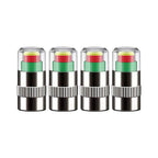 4pcs /Set Vehicle Tire Valve Caps High Precision Tire Pressure Monitoring Warning Cap, Plastic Core