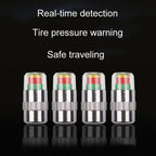 4pcs /Set Vehicle Tire Valve Caps High Precision Tire Pressure Monitoring Warning Cap, Plastic Core