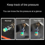 4pcs /Set Vehicle Tire Valve Caps High Precision Tire Pressure Monitoring Warning Cap, Plastic Core