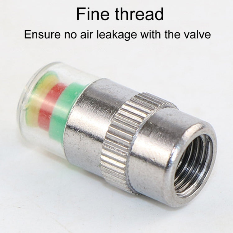 4pcs /Set Vehicle Tire Valve Caps High Precision Tire Pressure Monitoring Warning Cap, Plastic Core
