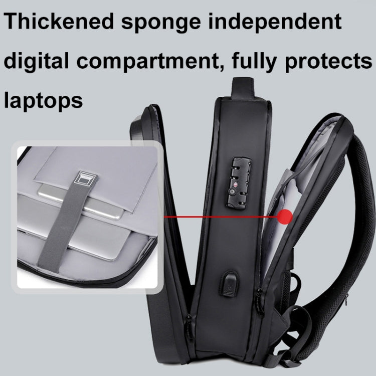 Password Lock Large Capacity Waterproof Laptop Backpack with USB Port, 17 inch