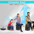 Car Outdoor Multifunctional Retractable Thickened Folding Stool Portable Toilet, 50cm(Black)