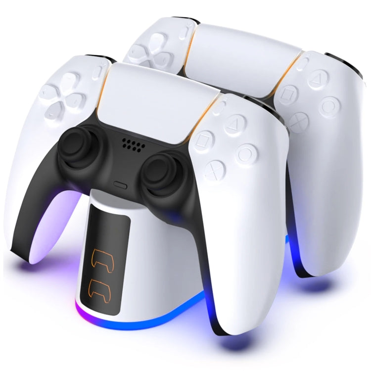 For PS5 Handle Charger Colorful Grip Double Fast Charging LED Lamp Seat Charger