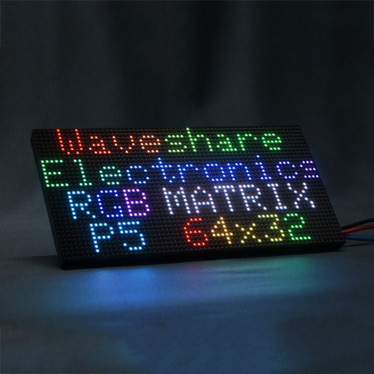 Waveshare RGB Full-color LED Matrix Panel, 5mm Pitch, 64x32 Pixels, Adjustable Brightness, 25848