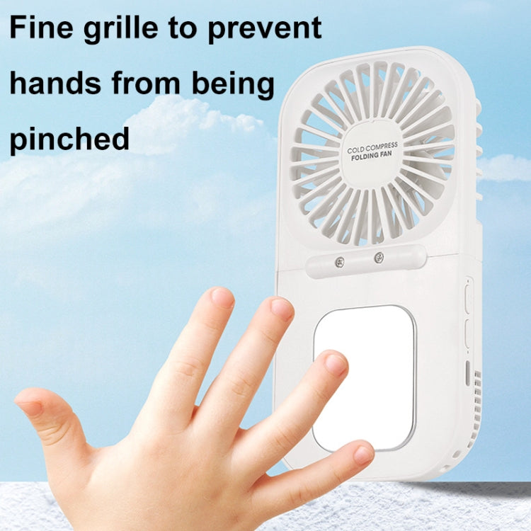 USB Charging Folding Outdoor Handheld Mini Cold Compress Fan Desktop Cooling Fan