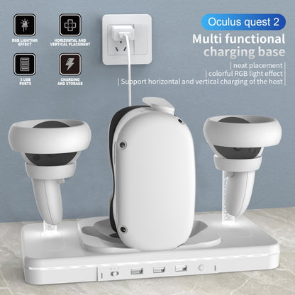 For Meta Quest 2 Desktop Bracket VR Glasses Wireless Charger Colorful Light Emitting Base