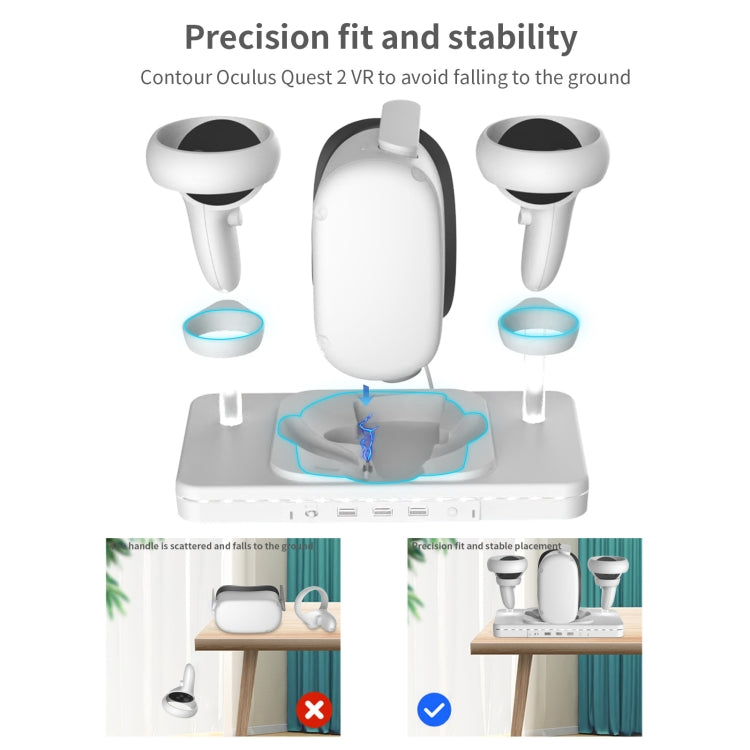 For Meta Quest 2 Desktop Bracket VR Glasses Wireless Charger Colorful Light Emitting Base
