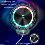 Magsafe 15W Magnetic Colorful Light Wireless Charging Mobile Phone Holder, A9 Air Outlet Dark Gray, A9 Air Outlet Silver, A9 Adhesive Dark Gray