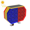 Solar Powered Double Sided LED Barricade Light Traffic Signal Red And Blue Strobe Road Warning Lights, C1A