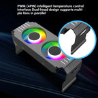 Desktop ARGB Memory Cooler PWM Temperature Control Dual Fan, For DDR / DDR2 / DDR3 / DDR4 / DDR5
