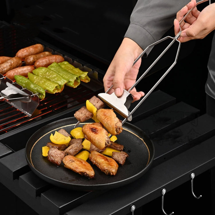 Stainless Steel BBQ Skewers Semi-Automatic Barbecue Fork, 3 Way Skewer, 6pcs /Pack 1 Way Skewer, 5 In 1, 6 In 1
