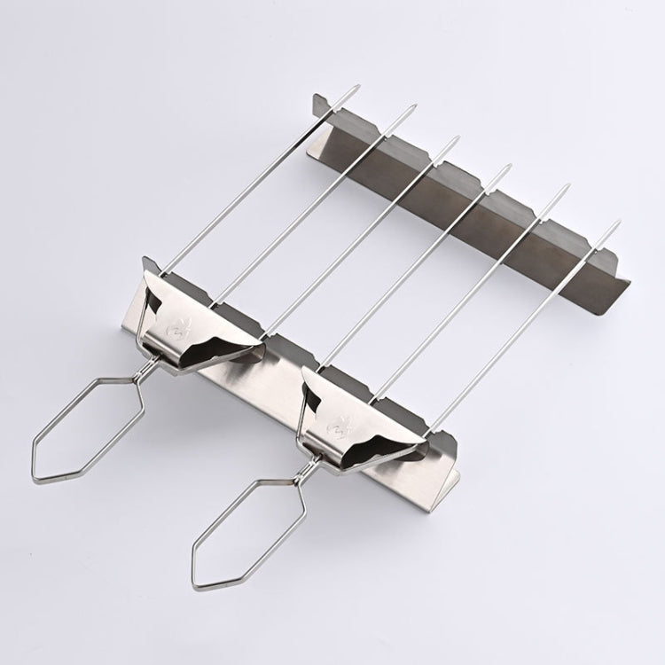 Stainless Steel BBQ Skewers Semi-Automatic Barbecue Fork, 3 Way Skewer, 6pcs /Pack 1 Way Skewer, 5 In 1, 6 In 1