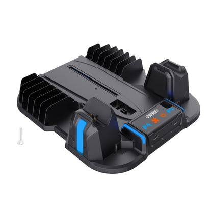 For Sony PS5 Slim PGTECH GP-521 Handle Charging Base Host Cooling Rack With Disc Rack, GP-521 Black, GP-521 White
