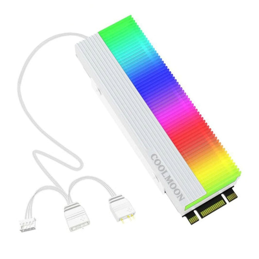 COOLMOON CM-M2A M.2 2280 Solid State Drive Cooler 5V ARGB Hard Drive Heatsink, CM-M2A