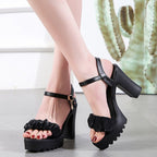HALINFER Summer High Heel Sandals Thick Bottom Waterproof Platform Women Shoes, 35, 36, 37, 38, 39, 40