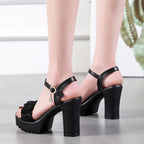 HALINFER Summer High Heel Sandals Thick Bottom Waterproof Platform Women Shoes, 35, 36, 37, 38, 39, 40