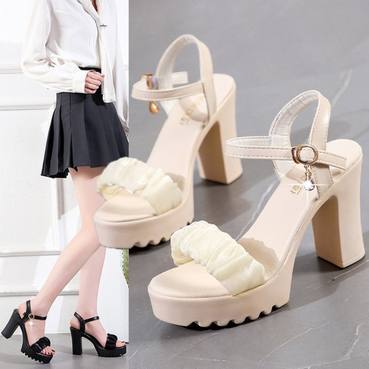 HALINFER Summer High Heel Sandals Thick Bottom Waterproof Platform Women Shoes, 35, 36, 37, 38, 39, 40