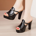 Women Summer Muffin Thick Bottom High Heeled Sandals Chunky Heeled Rhinestone Slippers, 36, 37, 38, 39, 40, 41, 42, 43