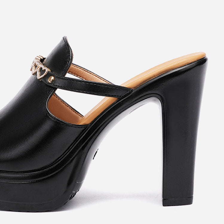 Women Summer Muffin Thick Bottom High Heeled Sandals Chunky Heeled Rhinestone Slippers, 36, 37, 38, 39, 40, 41, 42, 43