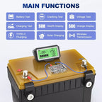 ANCEL 12V LED Car Battery Tester SOH/SOC Rechargeable Battery Analysis Tool, BM200 PRO