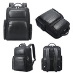 Bopai 61-125031 Large-capacity First-layer Cowhide Business Laptop Backpack With USB+Type-C Port, 61-125031