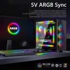 Panoramic Glow ARGB Light Bar Desktop Computer Case Interior Decorative Ambient Light, F300 Square