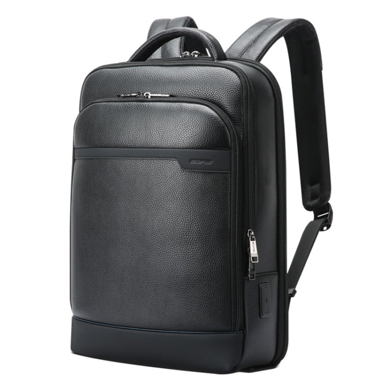 Bopai 61-122391 Large-capacity First-layer Cowhide Business Laptop Backpack With USB+Type-C Port, 61-122391