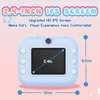 M8 2.4-Inch 1080P HD 2400W Pixel Dual-Camera Children Thermal Printing Camera, Pink, Blue, Purple, Pink+32GB, Blue+32GB, Purple+32GB