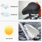 2pcs Bicycle Saddle Waterproof Dustproof Sun Protection Cover