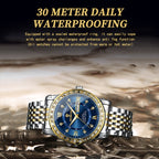 BINBOND B2202 Diamond Dual-calendar Luminous Quartz Watch, Inter-gold-Blue, Inter-gold-Green, Inter-gold-Black, Inter-gold-White, Full-gold-Gold, Full-gold-Black, White Steel-Blue, White Steel-Black, White Steel-White, Black Steel-Black-White Nail