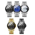 BINBOND B9696 Outdoor Calendar Luminous Waterproof Quartz Watch, White Steel-White, White Steel-Black, White Steel-Blue, Full Gold-Black-Gold Nail, Black Steel-Black-White Nail