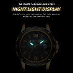 BINBOND B9696 Outdoor Calendar Luminous Waterproof Quartz Watch, White Steel-White, White Steel-Black, White Steel-Blue, Full Gold-Black-Gold Nail, Black Steel-Black-White Nail