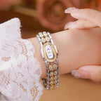 BS Bee Sister Stainless Steel Ladies Bracelet Watch Diamond Wristwatch