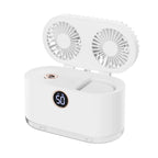 WT-818 Dual-leaf Spray Smart Digital Display Desktop Fan Night Light Humidification Cooler