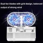 WT-818 Dual-leaf Spray Smart Digital Display Desktop Fan Night Light Humidification Cooler