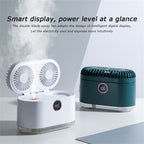 WT-818 Dual-leaf Spray Smart Digital Display Desktop Fan Night Light Humidification Cooler