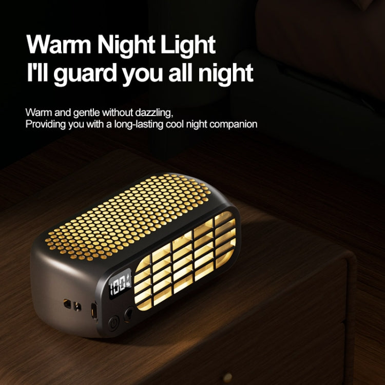 USB Charging Digital Display Portable Bladeless Outdoor Mini Night Light Fan