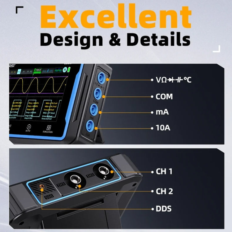 FNIRSI 2C53P Dual Channel Flat Panel Digital Oscilloscope Multimeter Signal Generator 3 In 1, 2C53P
