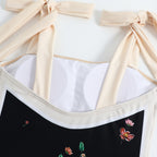 Retro Pattern One-Piece Hot Spring Outdoor Swimsuit Set, S, M, L, XL