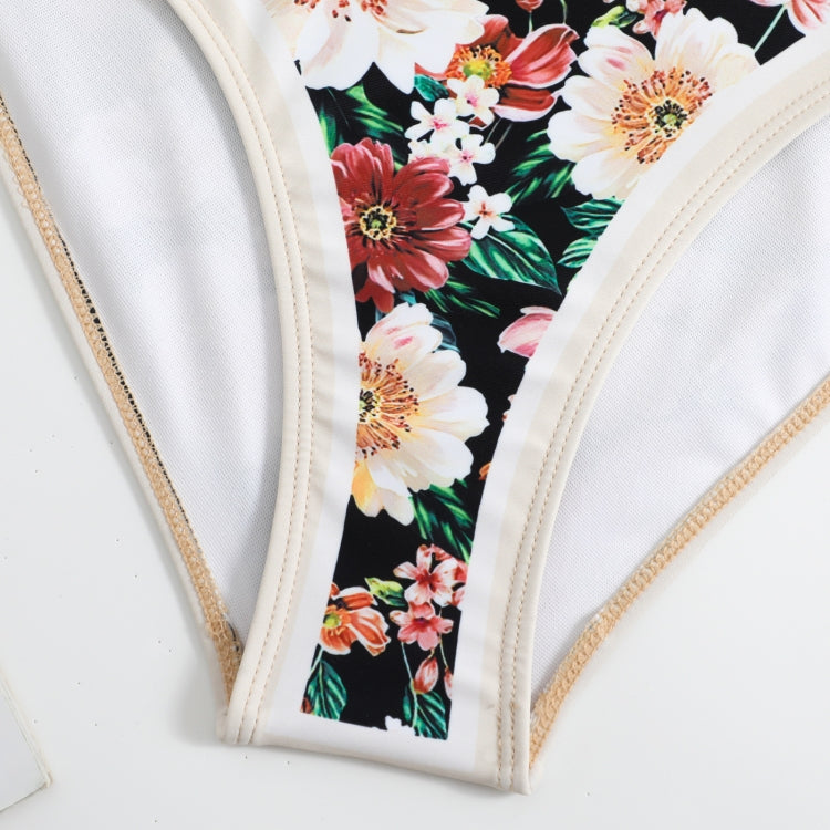 Retro Pattern One-Piece Hot Spring Outdoor Swimsuit Set, S, M, L, XL