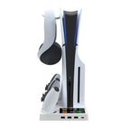 For PS5 Slim iplay HA-8006 Console Multifunctional Cooling Dock Handle Dual Charging Stand Handle Headphone Organizer, HA-8006