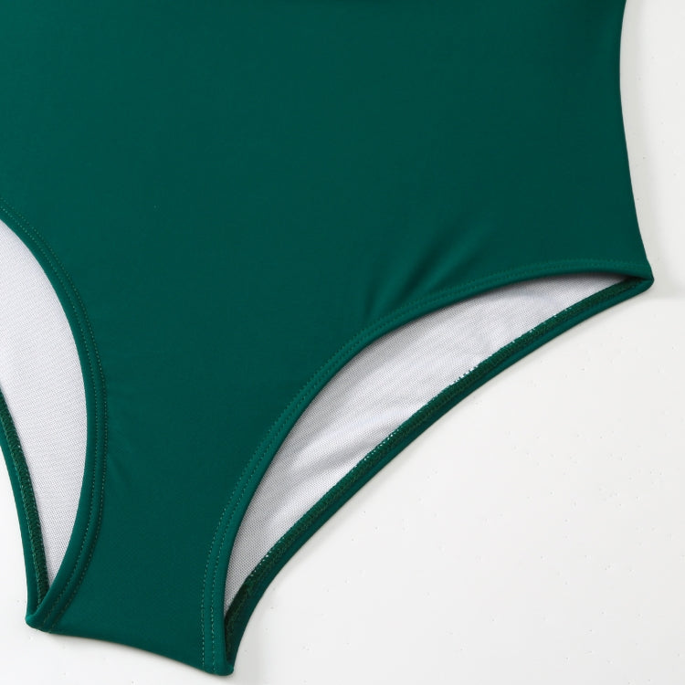 Bow-knot Solid Color One-Piece Swimsuit Retro Belly-covering Slimming Swimsuit, S, M, L, XL
