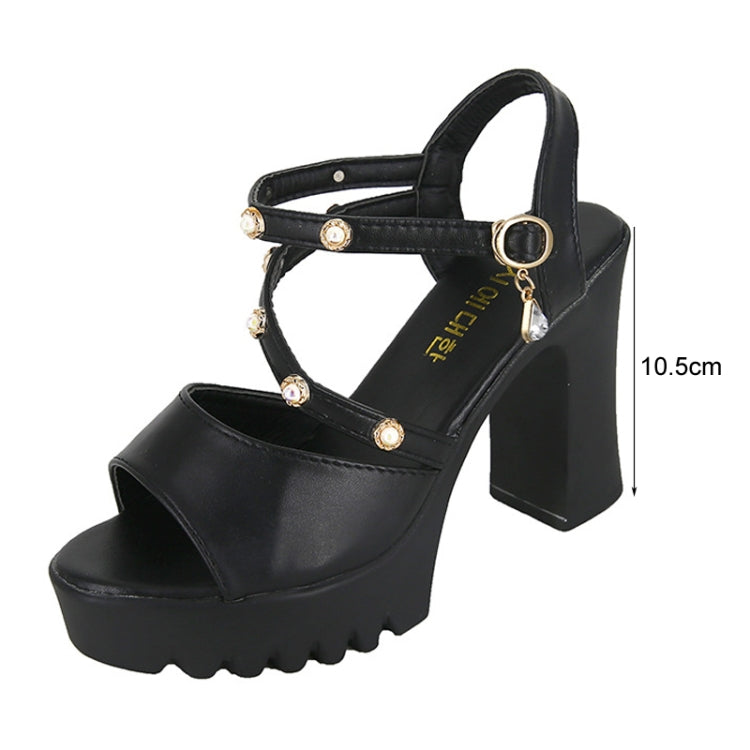 Summer Women High Heeled Sandals Thick Bottom Waterproof Platform Buckle Strap Lady Shoes, 35, 36, 37, 38, 39, 40
