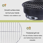 Portable Small Outdoor Folding Round BBQ Grill Wild Camping Cooking Tools, With Storage Bag, No Storage Bag