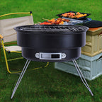 Portable Small Outdoor Folding Round BBQ Grill Wild Camping Cooking Tools, With Storage Bag, No Storage Bag