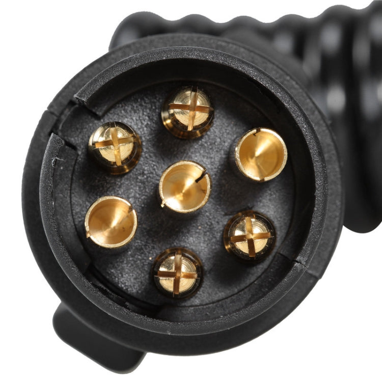 7 Core To 7 Pin Car Trailer Connector With 2m PU Spring Wire, 1122