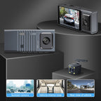 3 Camera Lens 3-inch IPS Screen WiFi Car Dash Cam 1080P Night Vision Dash Camera for Cars, 32G, 64G