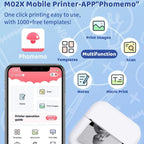 Phomemo M02X Inkless Pocket Printer Bluetooth Thermal Portable Sticker Maker Machine, White, Green