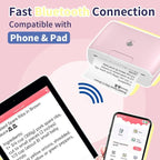 Phomemo M04S Thermal Printer Support 4 Inch Printing Width 300dpi Bluetooth Inkless Printer, White, Geen, Pink